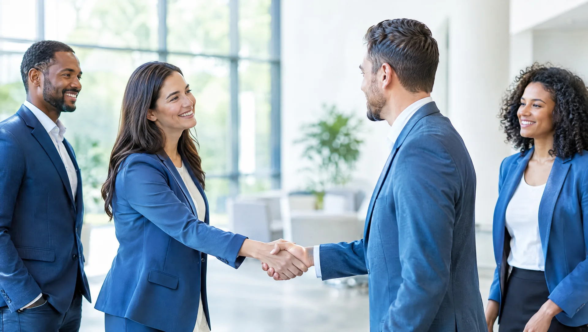 Two professionals shaking hands