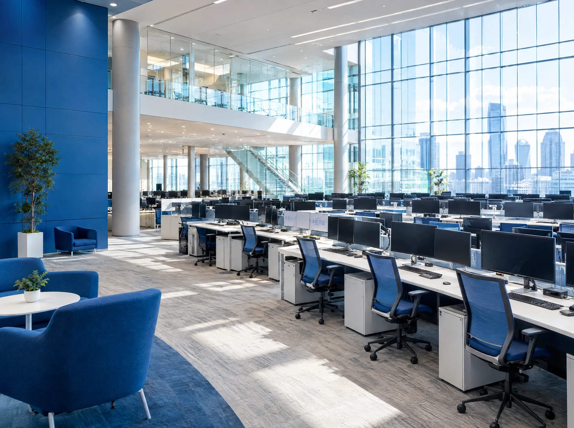 Open-plan floor in a financial services office