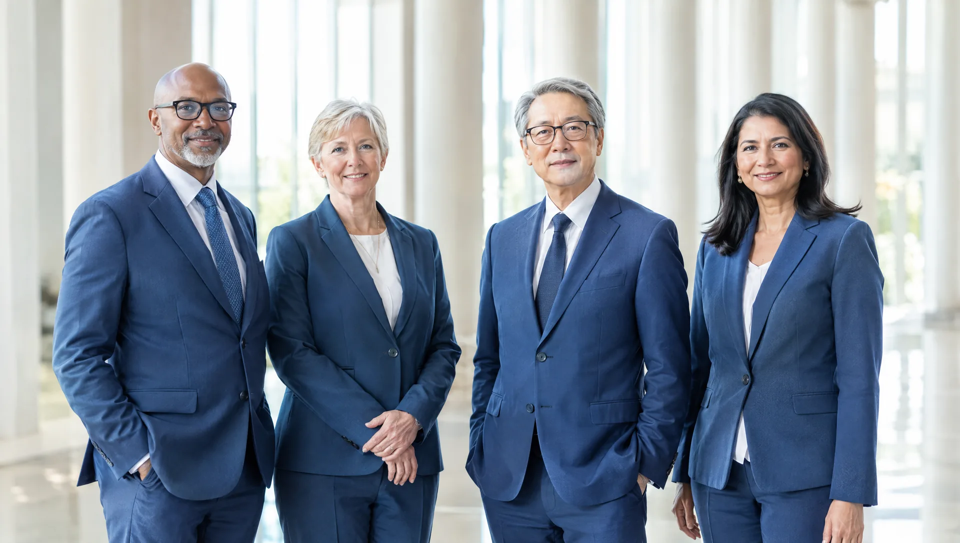 Senior supply chain and procurement professionals standing together